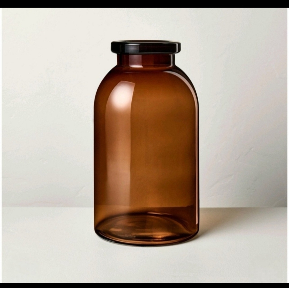 9" Tinted Glass Jug Vase Amber - Hearth & Hand™ with Magnolia